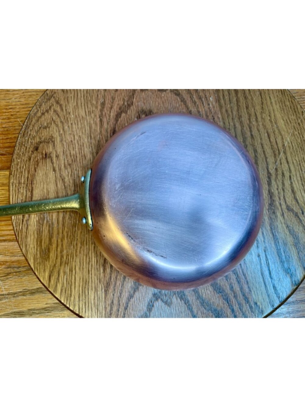Vintage Copper  Frying Pan (7.5 diameter) With Brass Handle - Picture 9 of 14